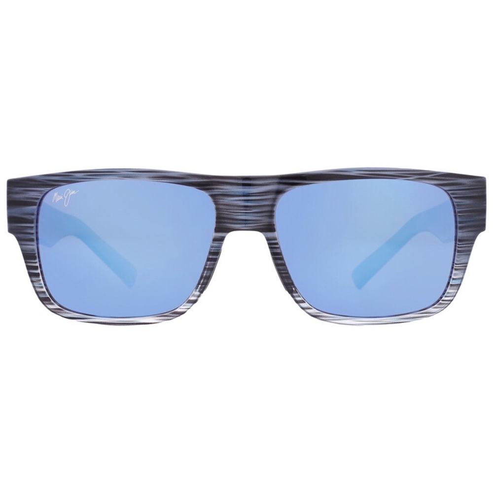 Maui Jim Keshia Men’s Blue Lens Striped Gray Frame Sunglasses Polarized.